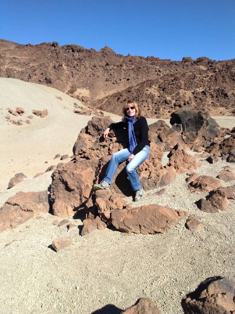 Our student Linda Bruce hiking the mountains of Gran Canary Island--Hollywood movies are filmed here because the terrain looks like the moon. 